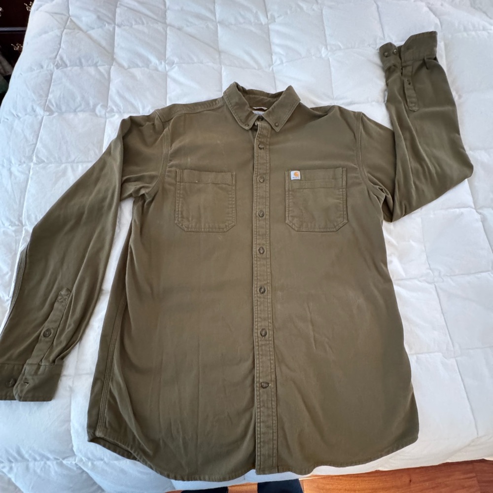 Carhartt Outdoor Over Shirt, Dark Olive in Large Tall.